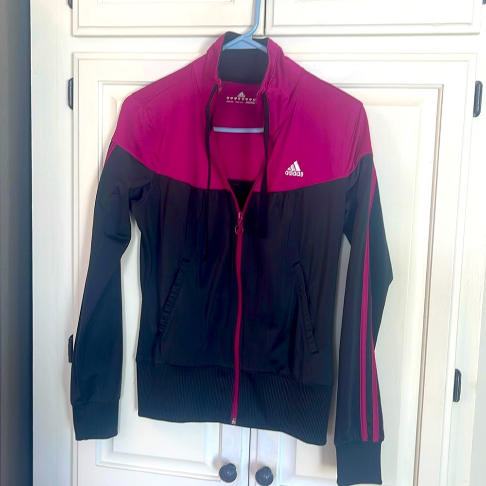Adidas. Size small. Zip up Athletic jacket. Dry fit material